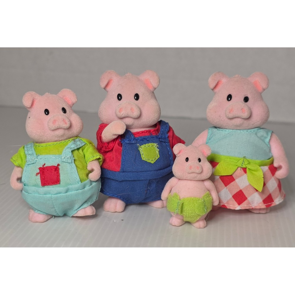 Li'l Woodzeez Curlicue Pig Family Figurines 4pc Pink Fair 6153Z